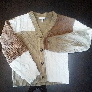 Derek Heart Fall Colorblock Cardigan